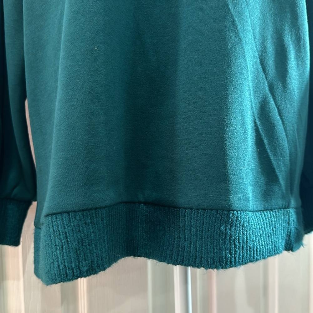 Time and Tru Women's Mixed Media Mock Neck Top Size L - Picture 7 of 13